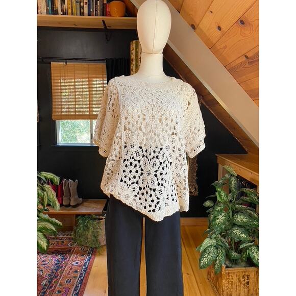 Crochet Open Knit Blouse - Picture 2 of 5